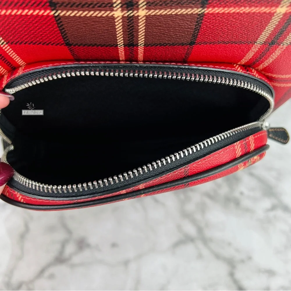 Coach Court Backpack With Tartan Plaid Print - Picture 9 of 16